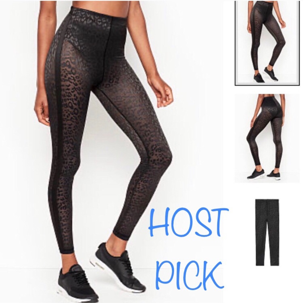 Brand New Victoria Secret black leopard tights